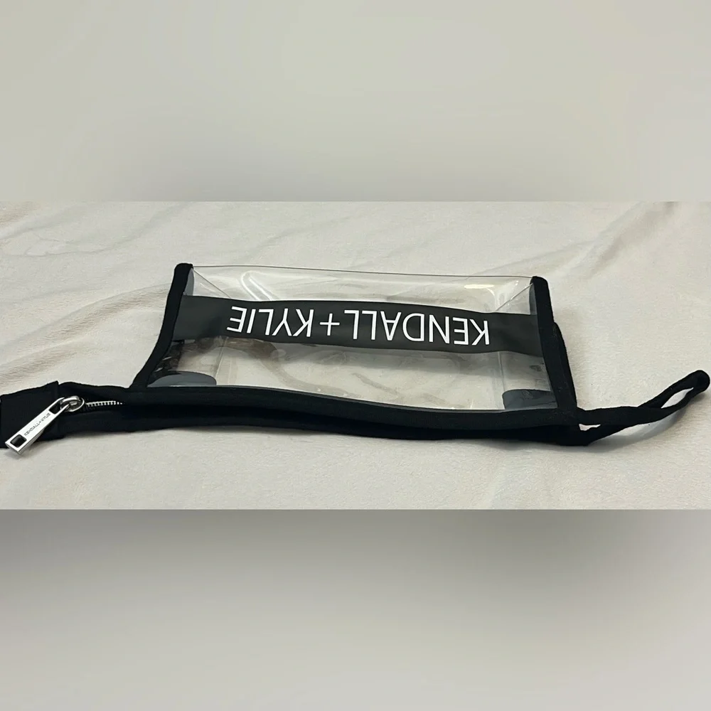 Kendall & Kylie Transparent Cosmetics Bag with Black Accents and Zipper - Picture 6 of 10